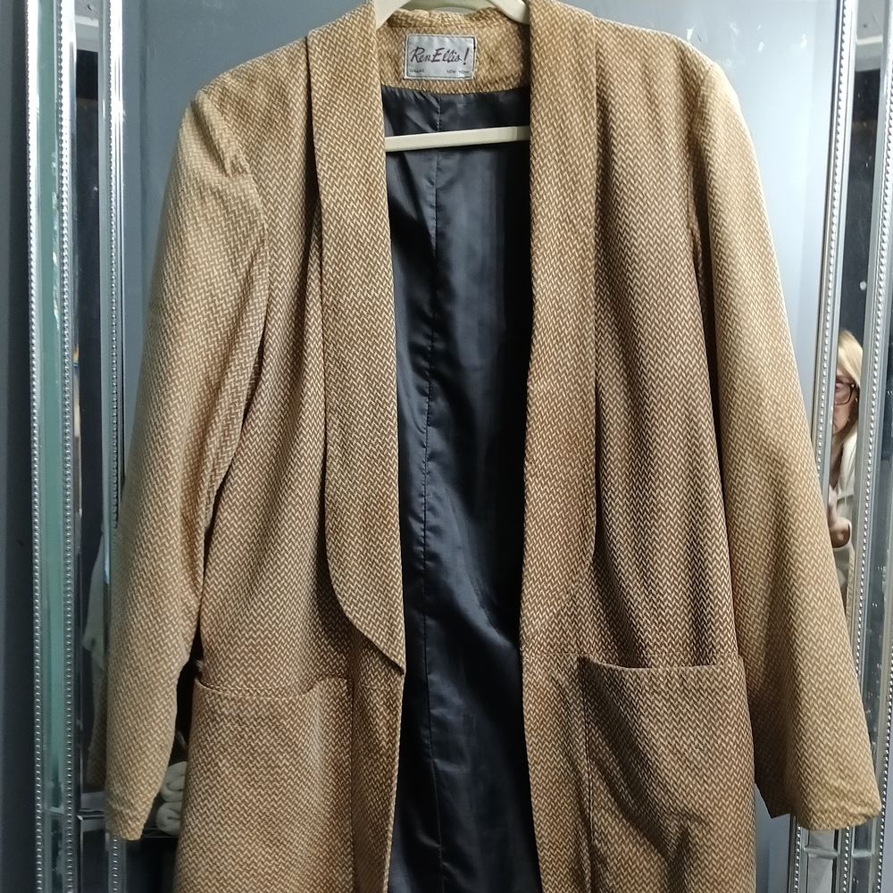 Ladies Chevron Patterned Suede Blazer by Ren Ellis